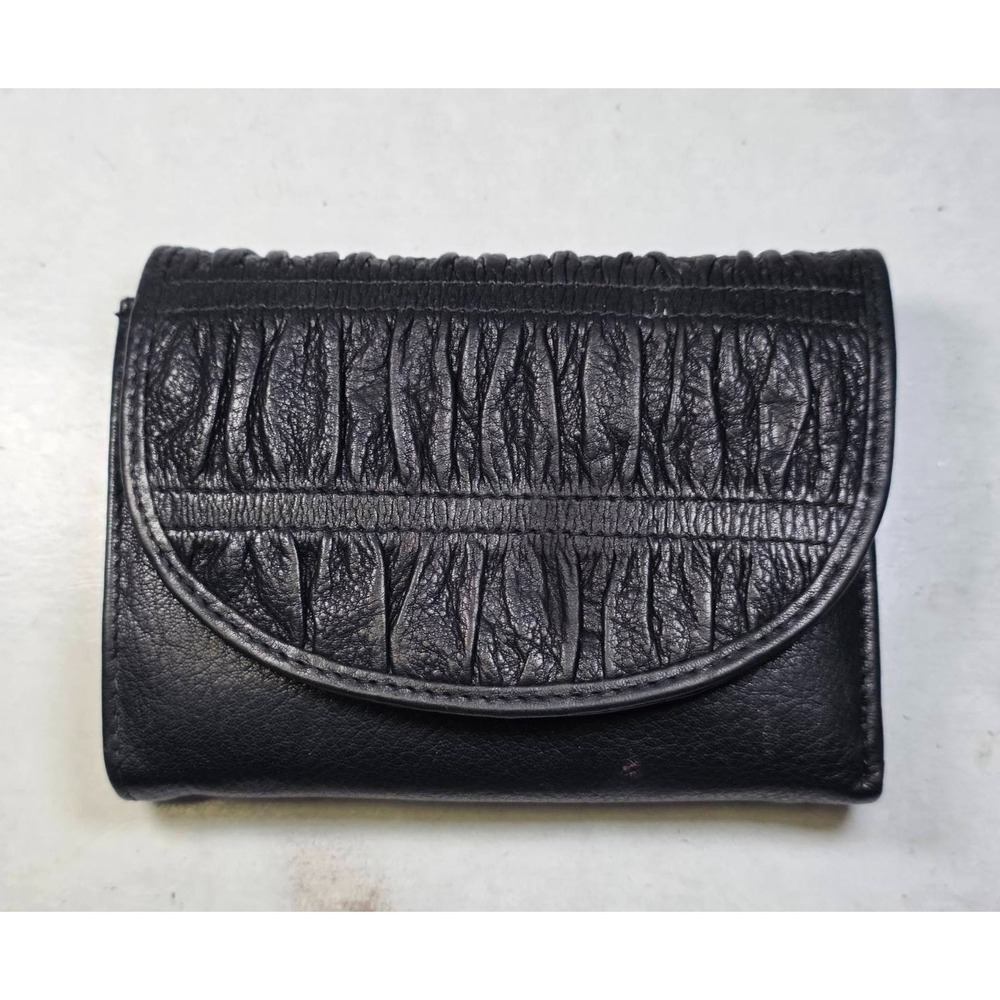 Michael Rome Designs Women's Wallet Black Leather Card Holder Coin Zip Small‎